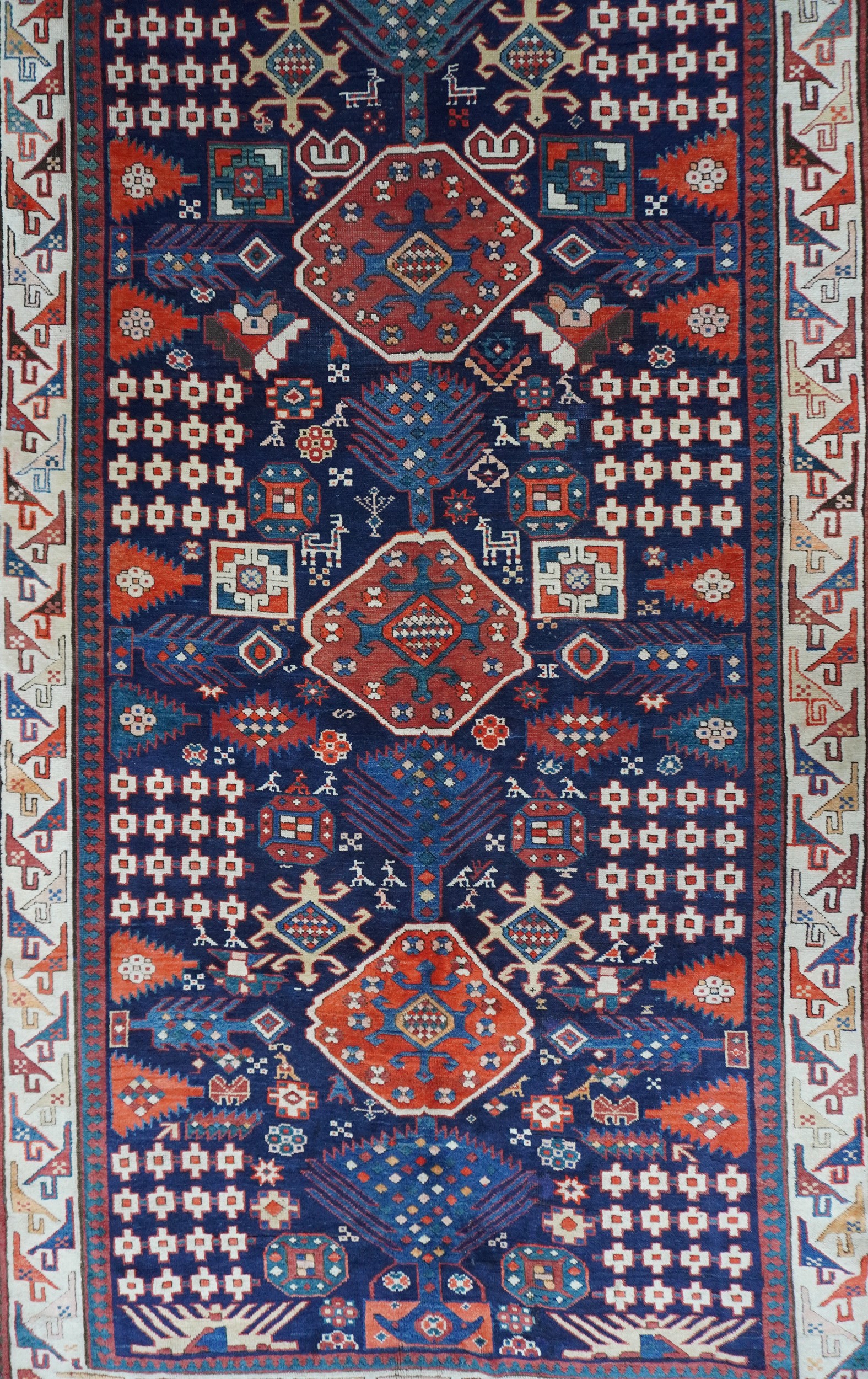 Caucaso, 1900 circa — Tappeto Kasak con disegno ad albero