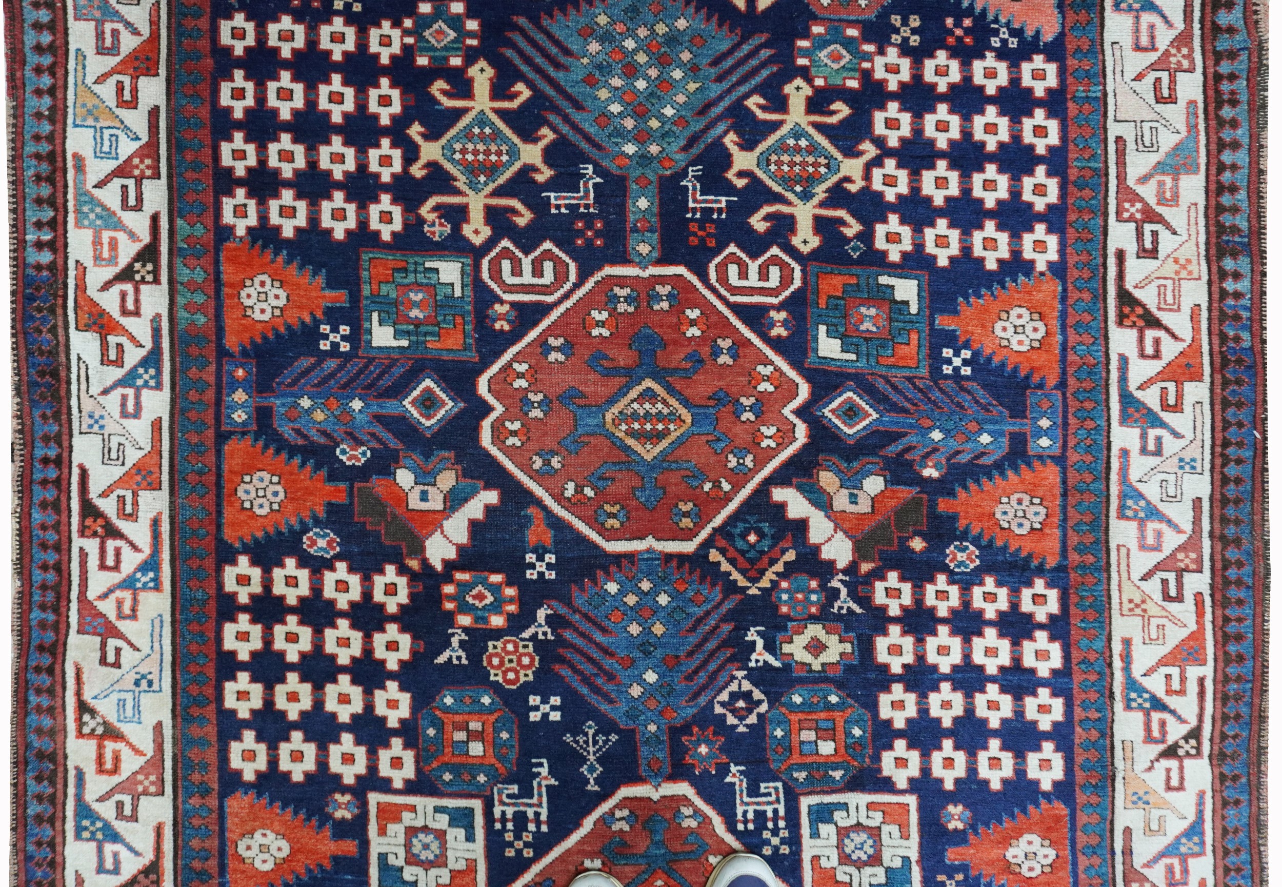 Caucaso, 1900 circa — Tappeto Kasak con disegno ad albero