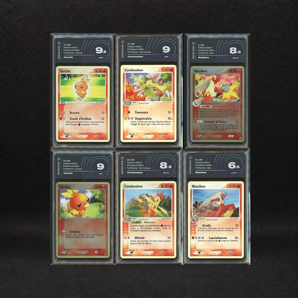 Lotto Starter Hoenn Reverse Holo: Torchic #73-74, Combusken #27-28, Blaziken #3-15, EX Rubino e Zaffiro [ITA]
