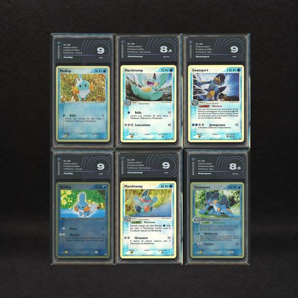 The Pokémon Company - Lotto Starter Hoenn Reverse Holo: Mudkip #59-60, Marshtomp #40-41, Swampert #13-23, EX Rubino e Zaffiro [ITA]