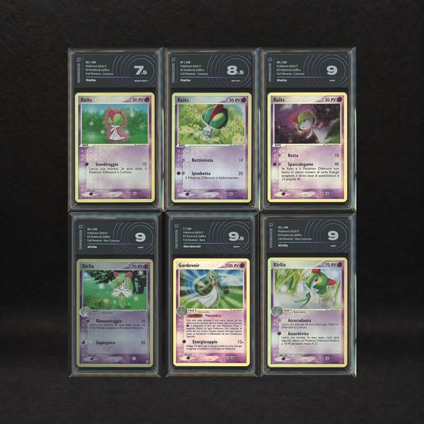 The Pokémon Company - Lotto Psico Hoenn Reverse Holo: Ralts #66-67-68, Kirlia #34-35, Gardevoir #7, EX Rubino e Zaffiro [ITA]