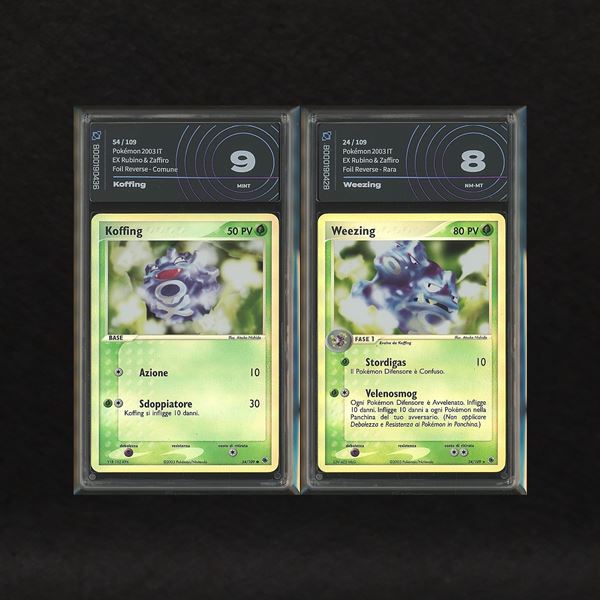 The Pokémon Company - Lotto Veleno Kanto Reverse Holo: Koffing #54, Weezing #24, EX Rubino e Zaffiro [ITA]