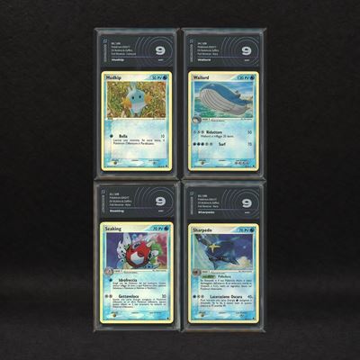 Lotto Acqua Kanto/hoenn Reverse Holo: Wailord #14, Seaking #21, Sharpedo #22, Mudkip #59, Ex Rubi...