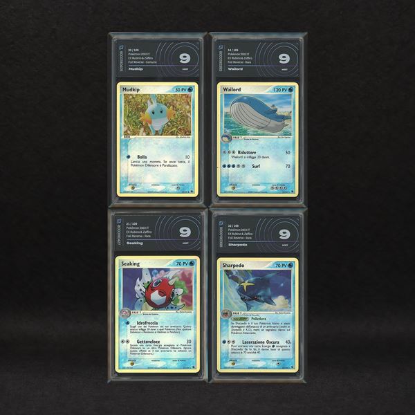 Lotto Acqua Kanto/Hoenn Reverse Holo: Wailord #14, Seaking #21, Sharpedo #22, Mudkip #59, EX Rubino e Zaffiro [ITA]
