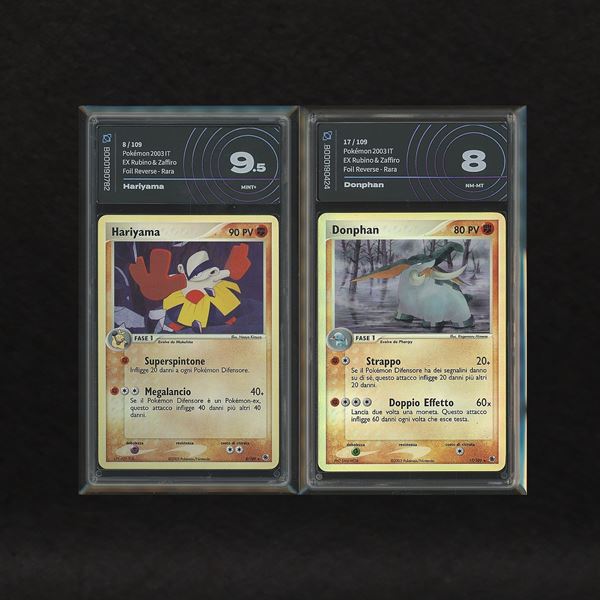 The Pokémon Company - Lotto Terra/Lotta Johto/Hoenn Reverse Holo: Hariyama #8, Donphan #17, EX Rubino e Zaffiro [ITA]