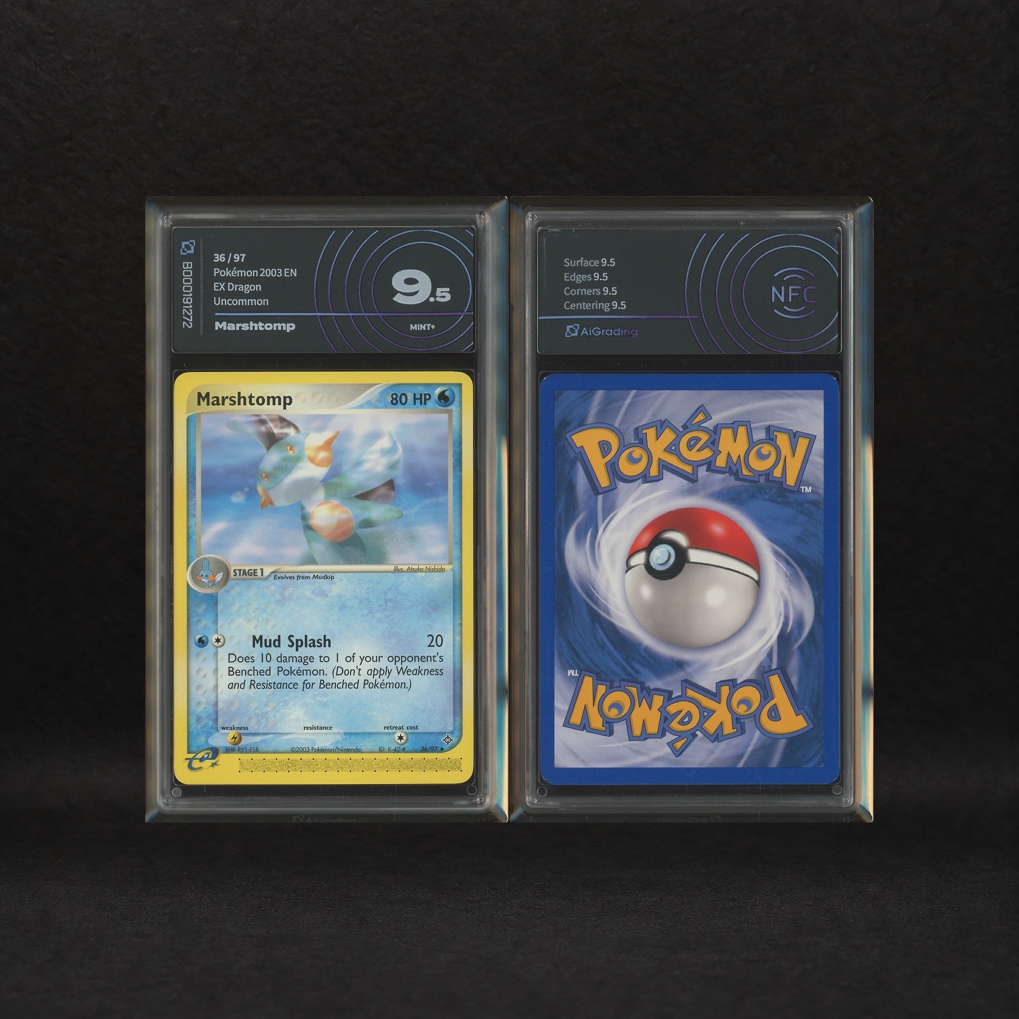 The Pokémon Company - Water Starter Hoenn Lot: Mudkip #65, Marshtomp #36, Ex Dragon [eng]