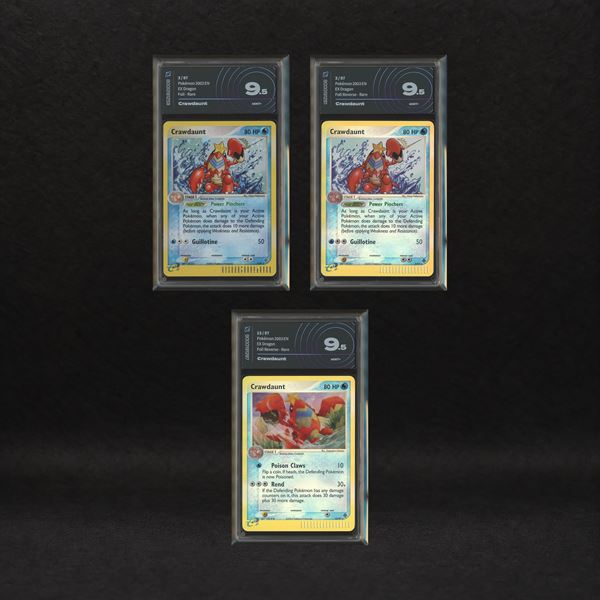 The Pokémon Company - Crawdaunt Lot: Crawdaunt #3 Holo, Crawdaunt #13-32 Reverse Holo, EX Dragon [ENG]