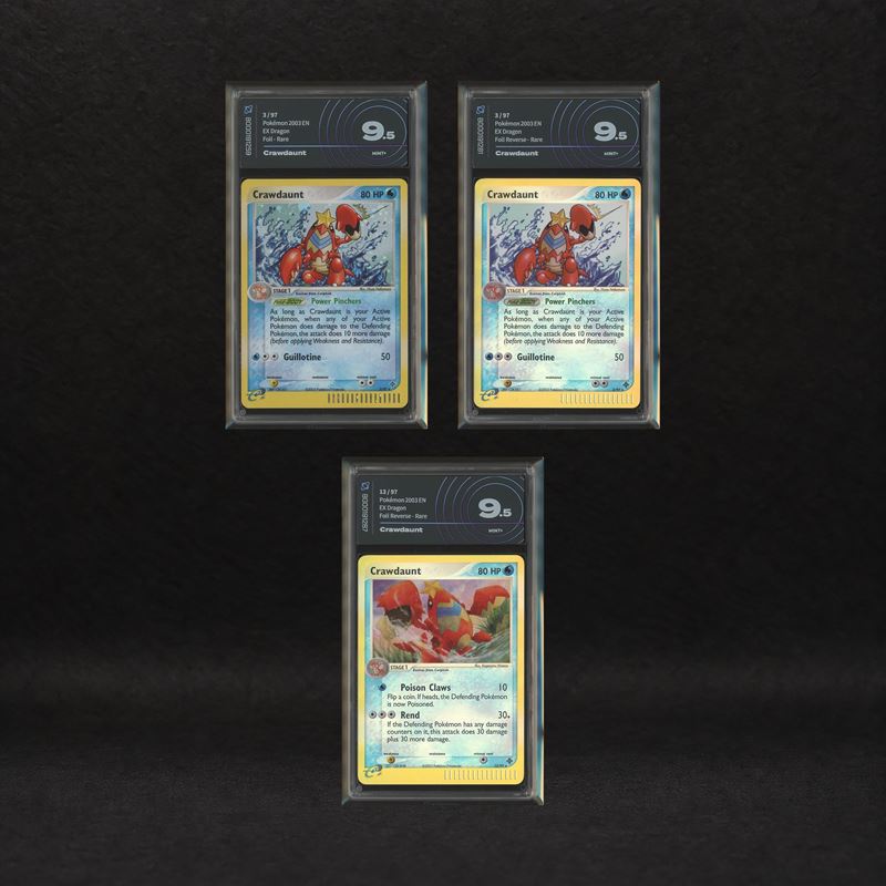 The Pokémon Company - Crawdaunt Lot: Crawdaunt #3 Holo, Crawdaunt #13-32 Reverse Holo, Ex Dragon ...