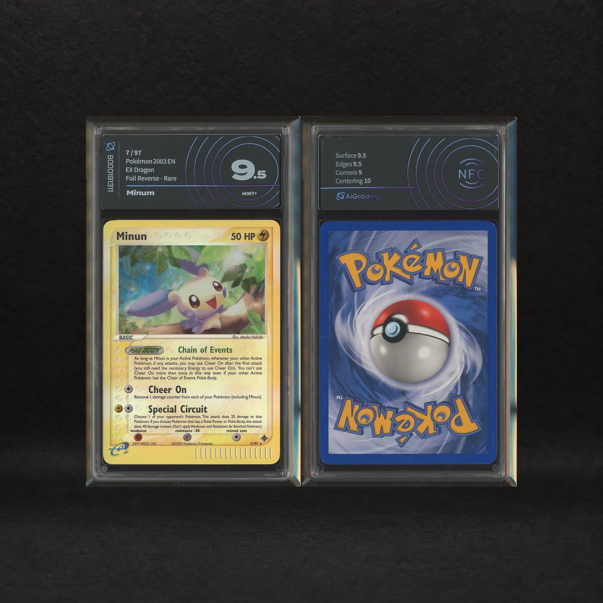 The Pokémon Company - Cheering Pokémon Reverse Holo Lot: Minun #7, Plusle #8, Ex Dragon [eng]