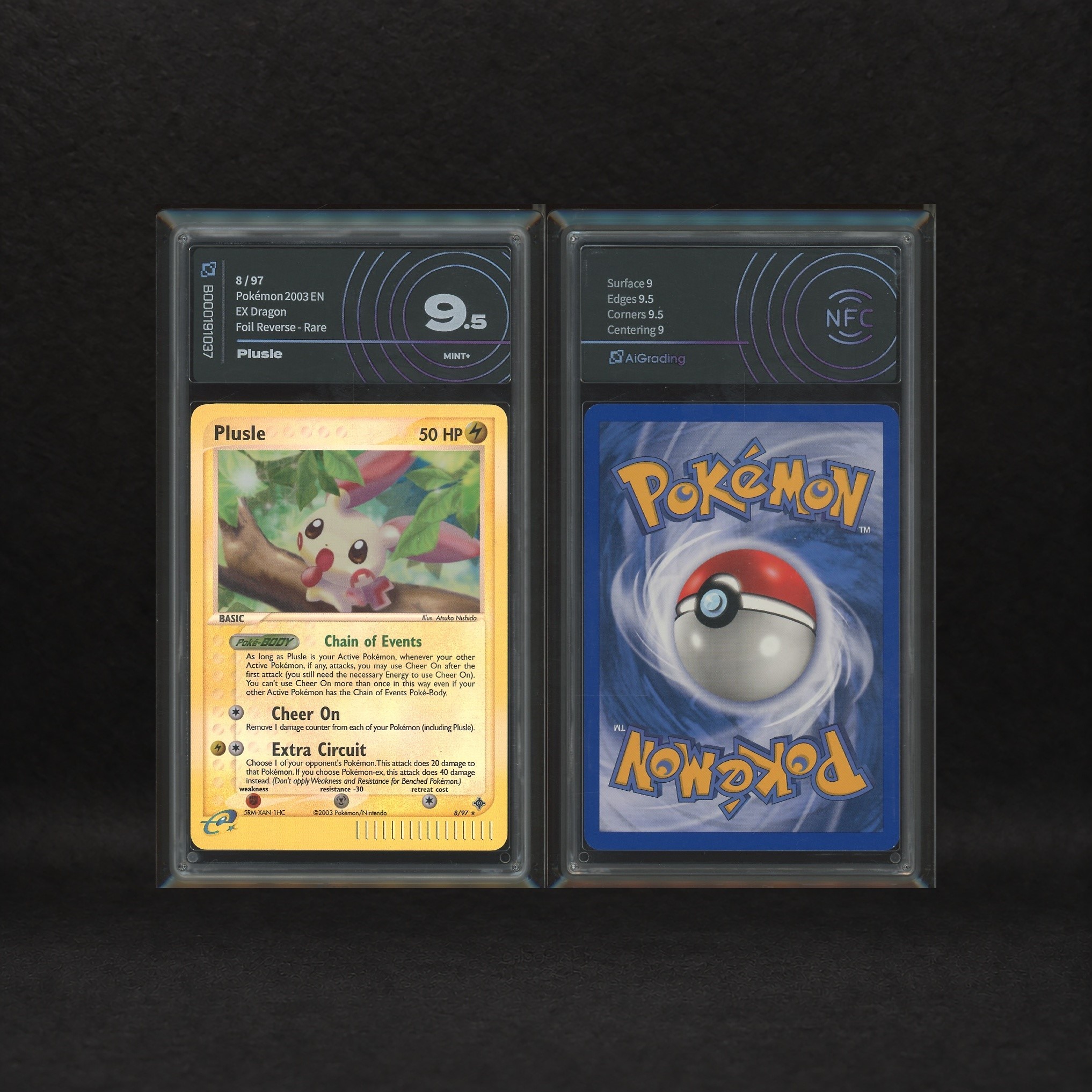 The Pokémon Company - Cheering Pokémon Reverse Holo Lot: Minun #7, Plusle #8, Ex Dragon [eng]