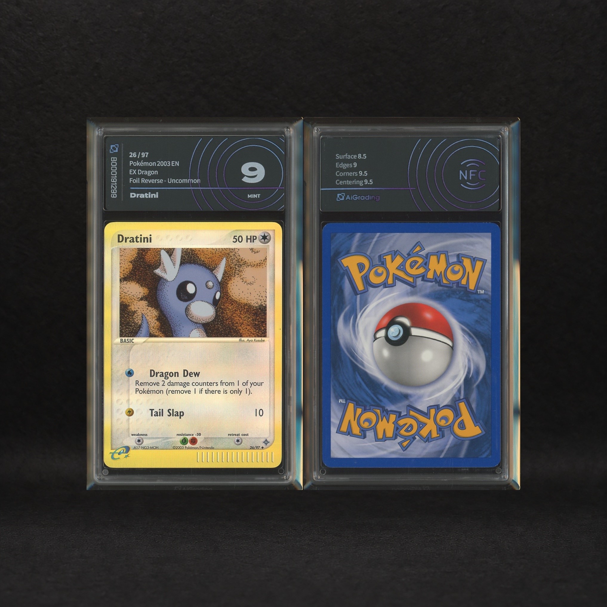 The Pokémon Company - Dragon Kanto Reverse Holo Lot: Dratini #26, Dragonair #14, Ex Dragon [eng]