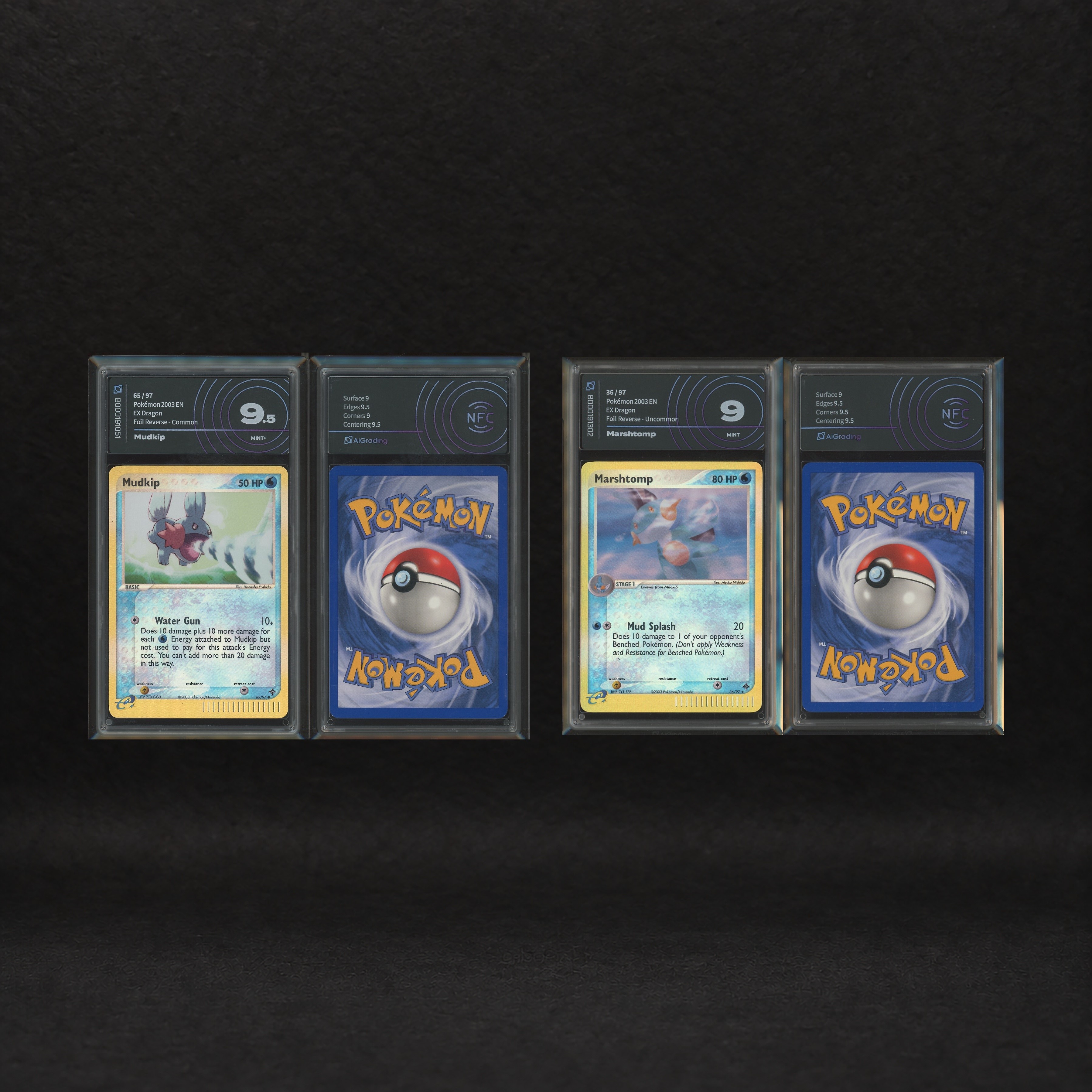 The Pokémon Company - Starter Hoenn Reverse Holo Lot: Mudkip #65, Torchic #77, Treecko #80, Marsh...