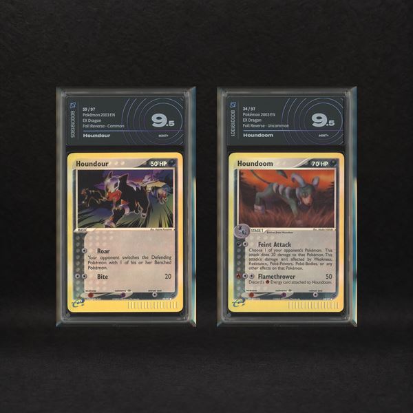 Houndour Evolution Line Reverse Holo Lot: Houndour #59, Houndoom #34, EX Dragon [ENG]