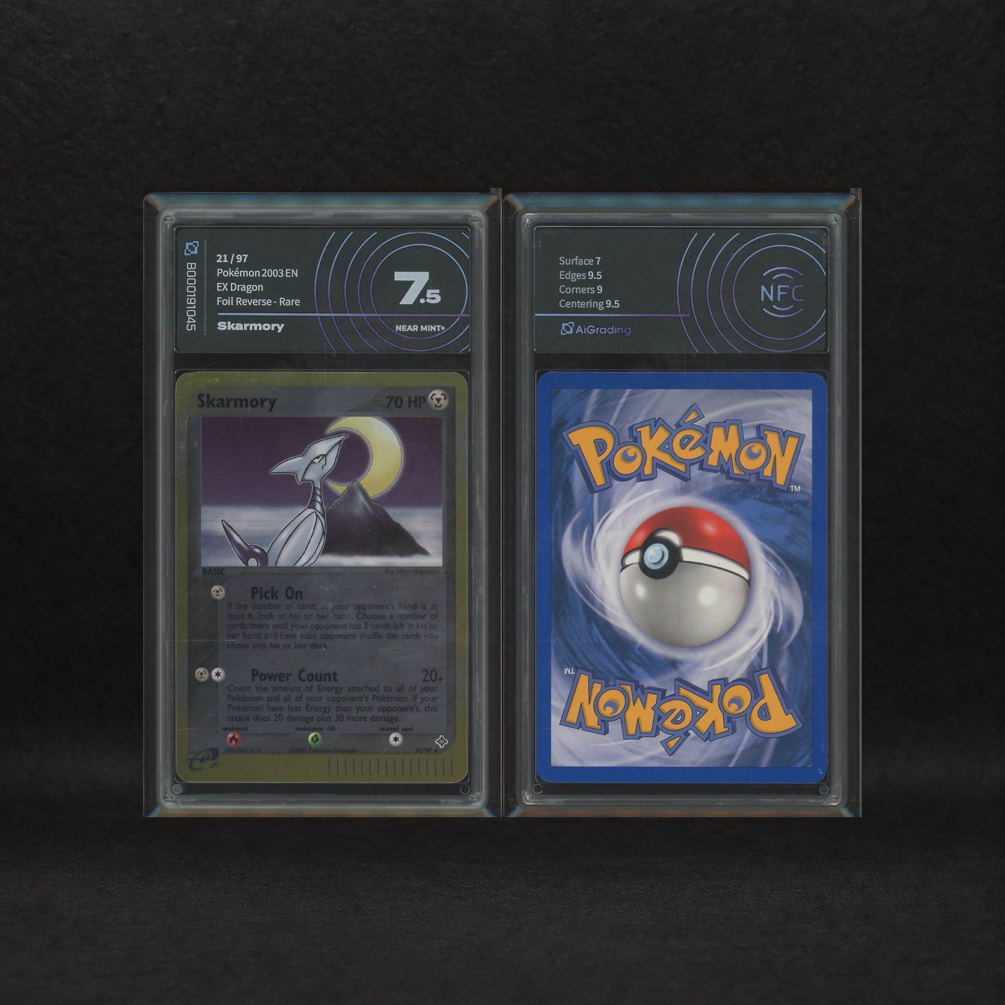 The Pokémon Company - Johto Rare Reverse Holo Lot: Skarmory #21, Girafarig #16, Ex Dragon [eng]