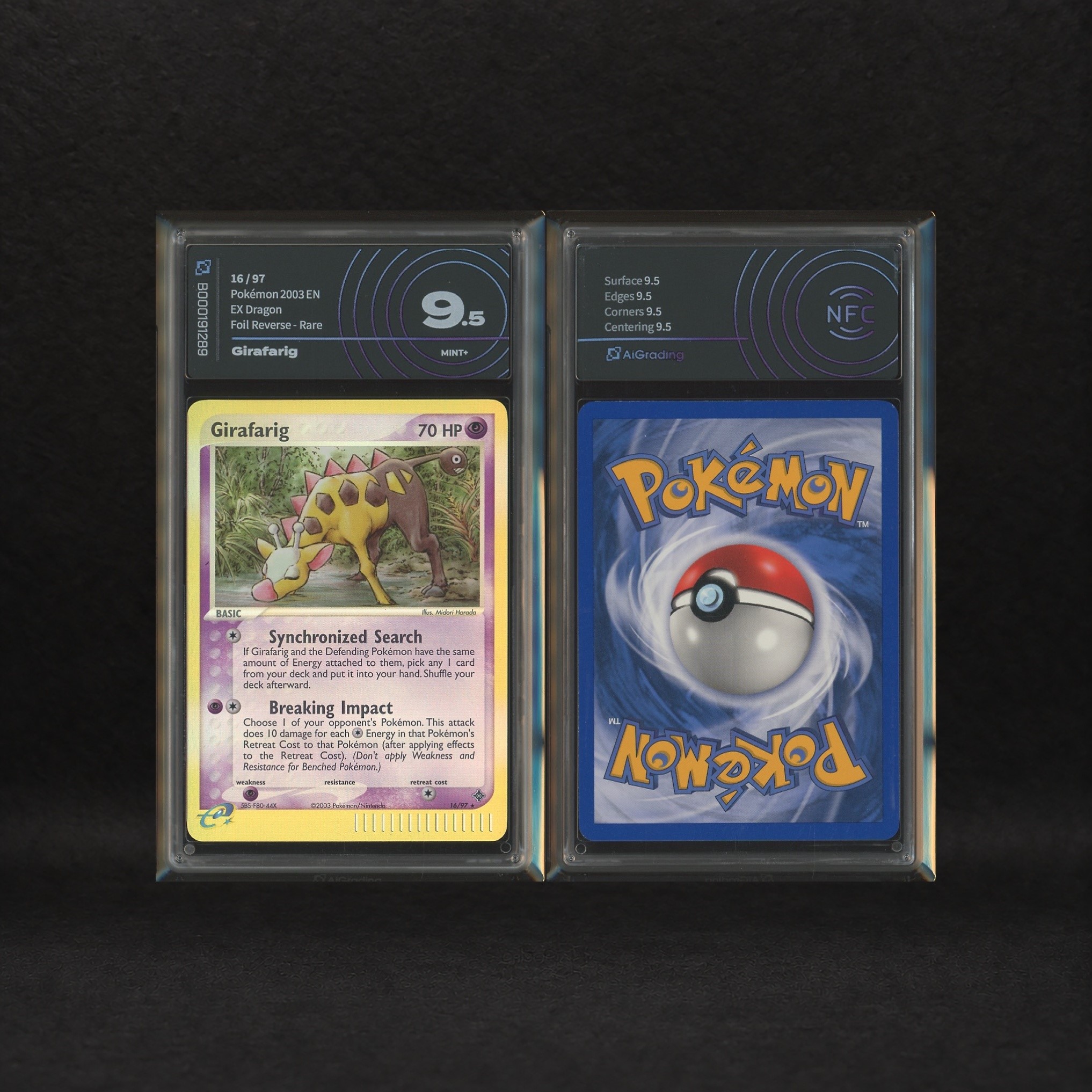 The Pokémon Company - Johto Rare Reverse Holo Lot: Skarmory #21, Girafarig #16, Ex Dragon [eng]