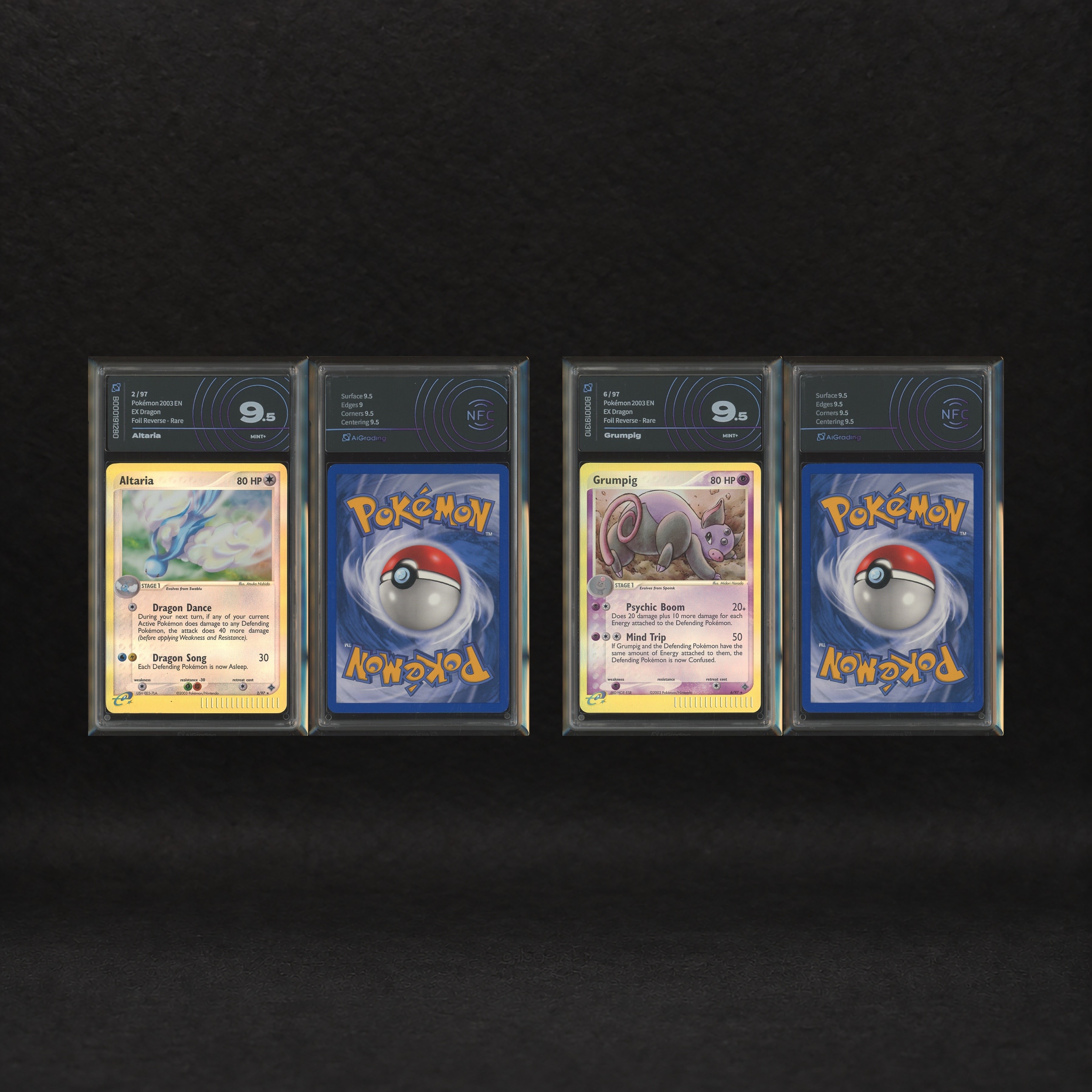 The Pokémon Company - Hoenn Rare Reverse Foil Lot: Altaria #2, Grumpig #6, Roselia #9, Shedinja #...