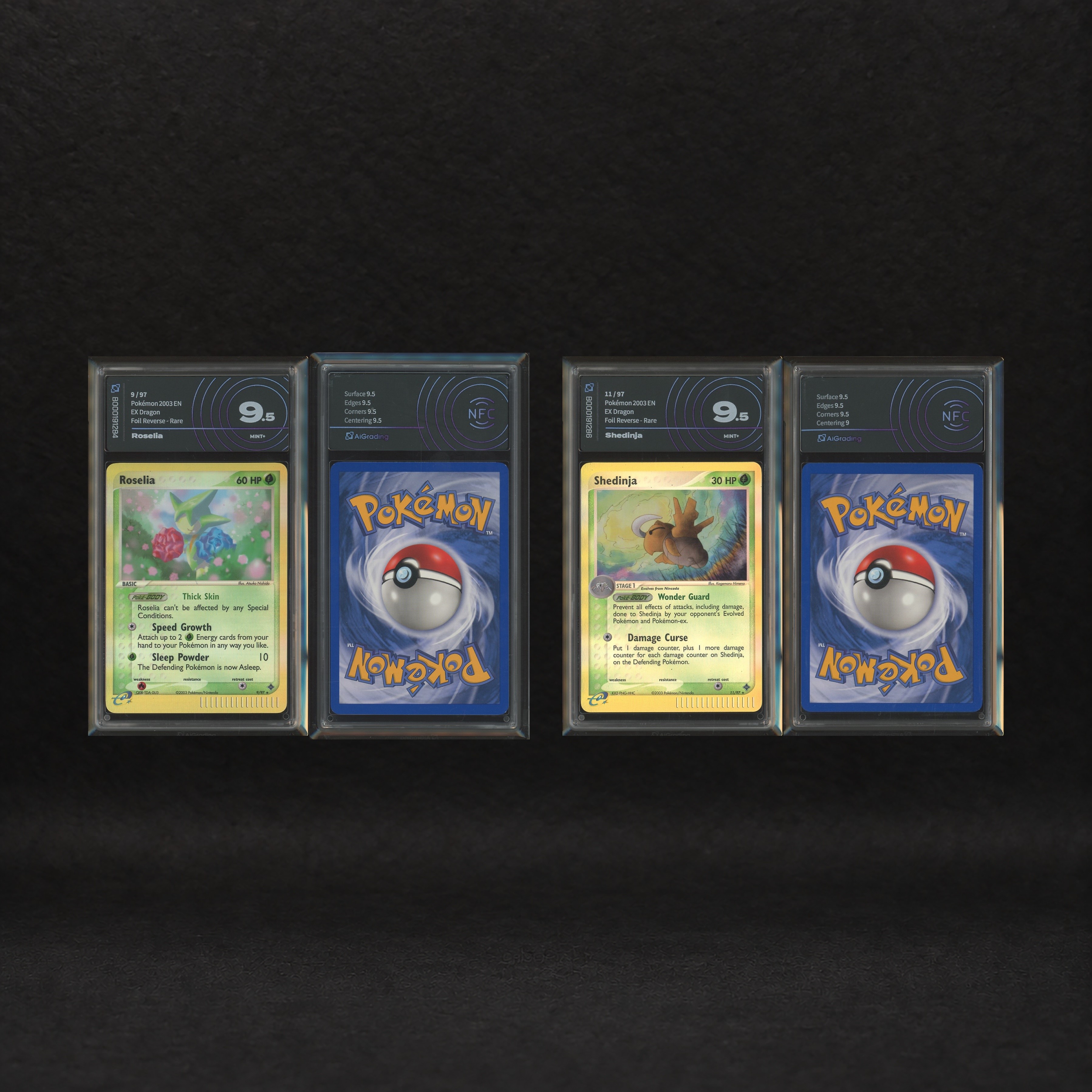 The Pokémon Company - Hoenn Rare Reverse Foil Lot: Altaria #2, Grumpig #6, Roselia #9, Shedinja #...
