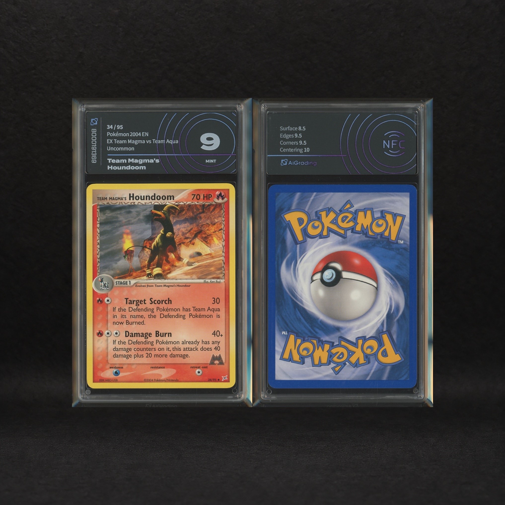 The Pokémon Company - Team Magma's Houndour #35 & Houndoom #34 Lot, Ex Team Magma Vs Team Aqua [e...