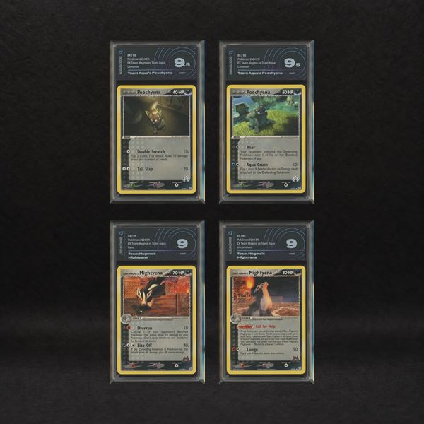 The Pokémon Company - Poochyena & Mightyena Lot: Poochyena #54-55, Mightyena #21-37, EX Team Magma vs Team Aqua [ENG]