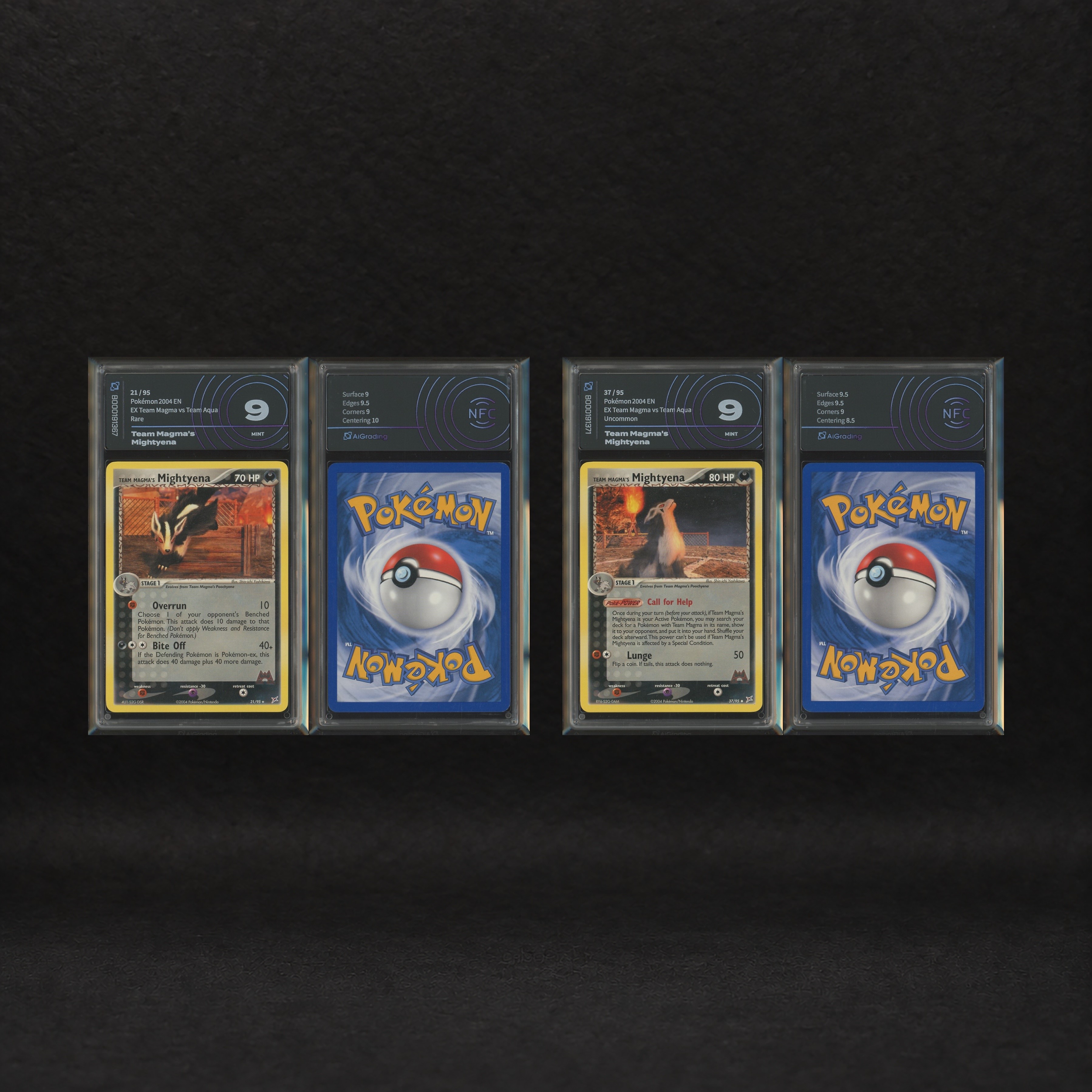 The Pokémon Company - Poochyena & Mightyena Lot: Poochyena #54-55, Mightyena #21-37, Ex Team Magm...