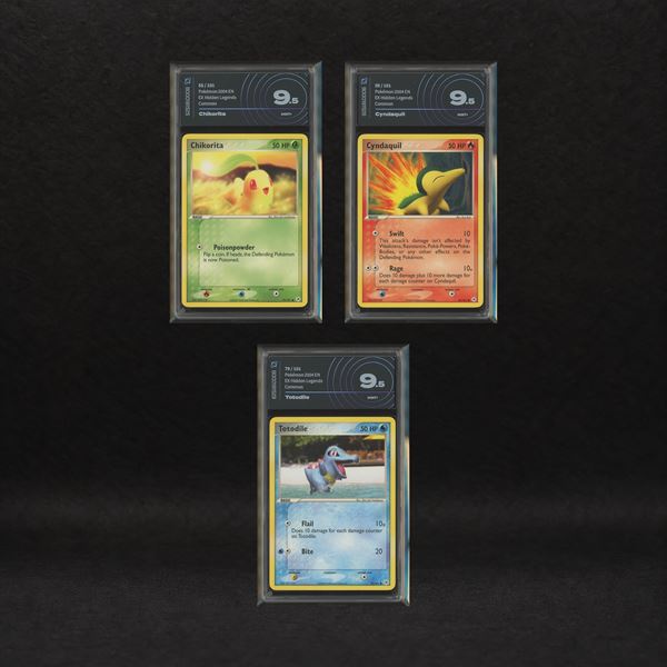 The Pokémon Company - Starter Johto Lot: Chikorita #55, Cyndaquil #59, Totodile #79, EX Hidden Legends [ENG]