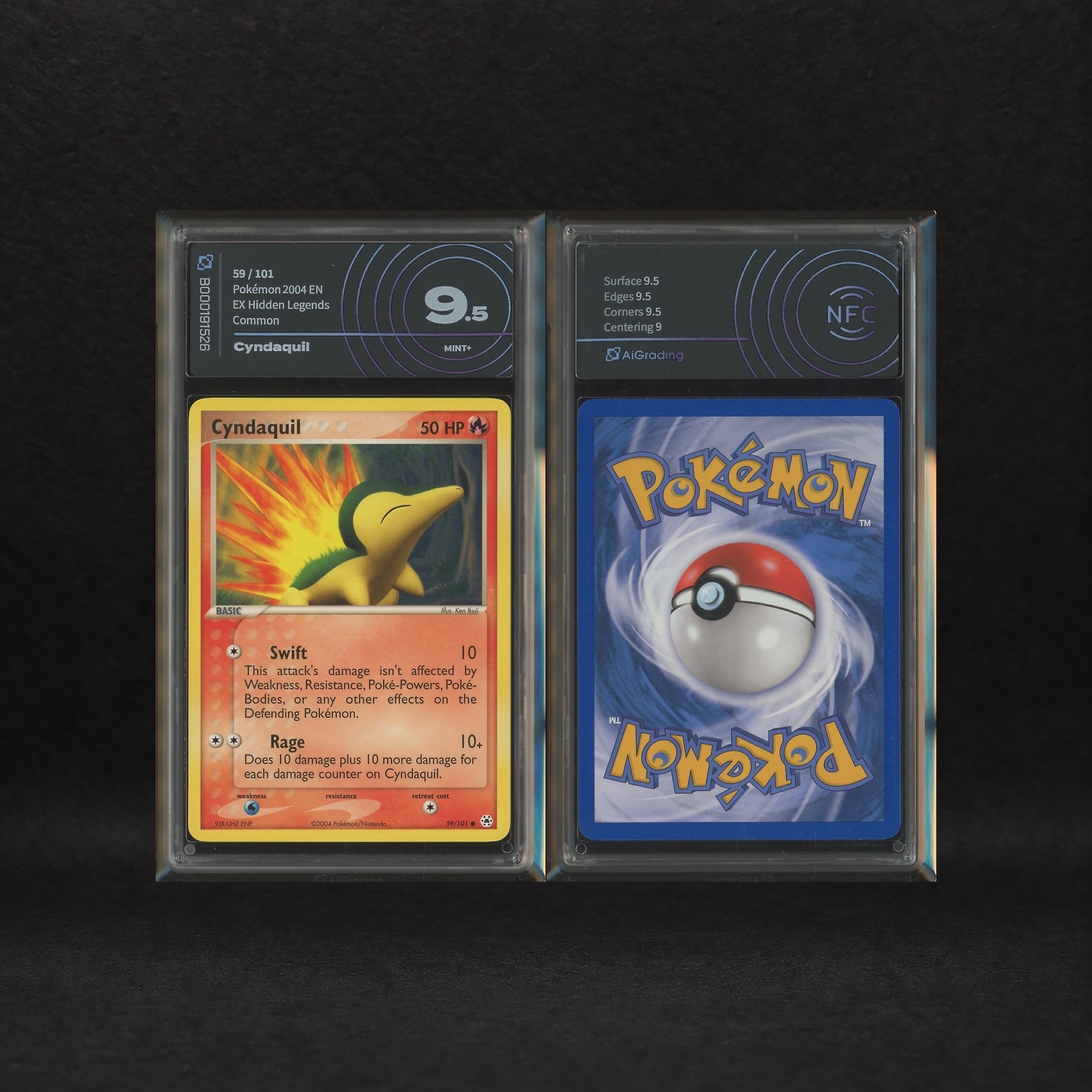 The Pokémon Company - Starter Johto Lot: Chikorita #55, Cyndaquil #59, Totodile #79, Ex Hidden Le...