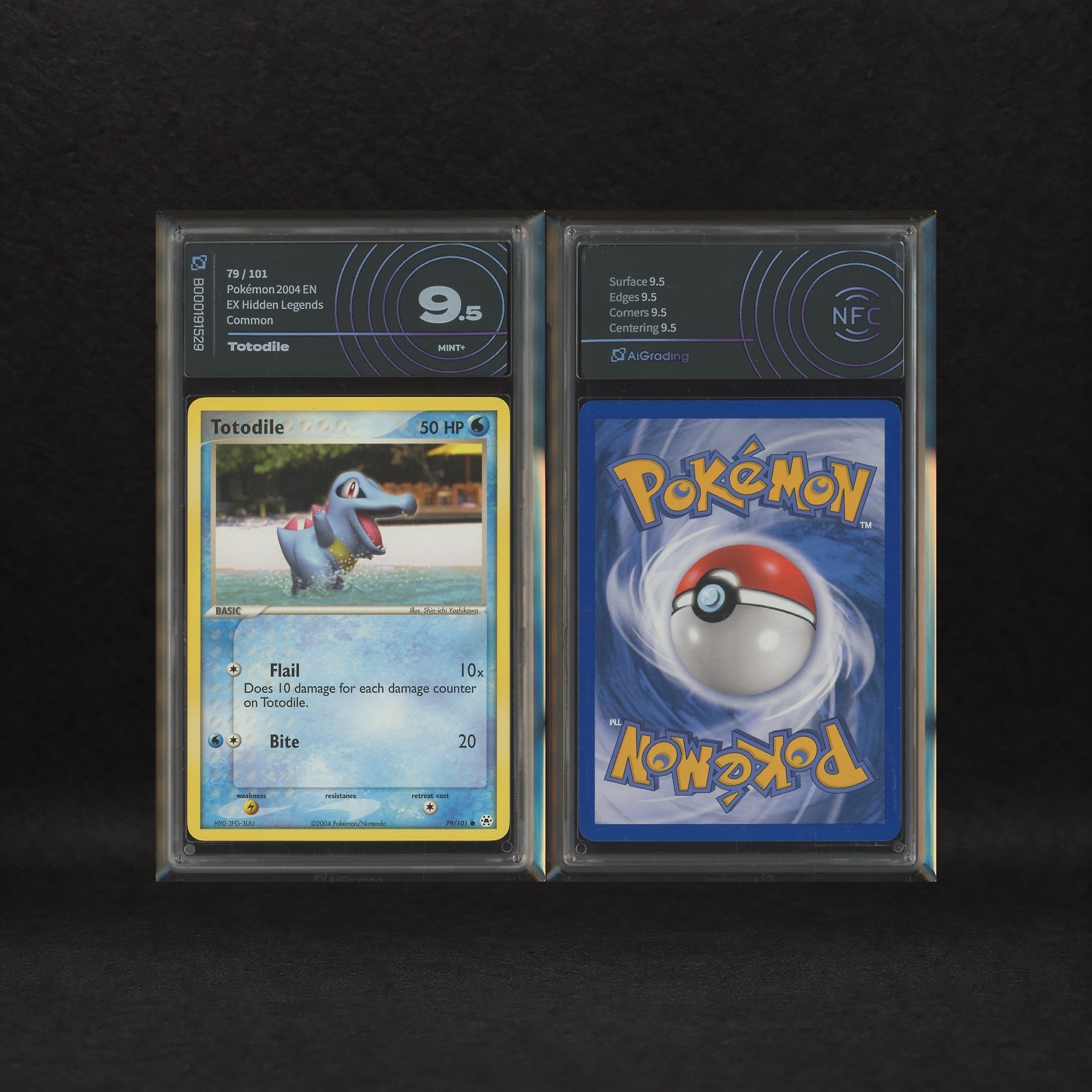 The Pokémon Company - Starter Johto Lot: Chikorita #55, Cyndaquil #59, Totodile #79, Ex Hidden Le...