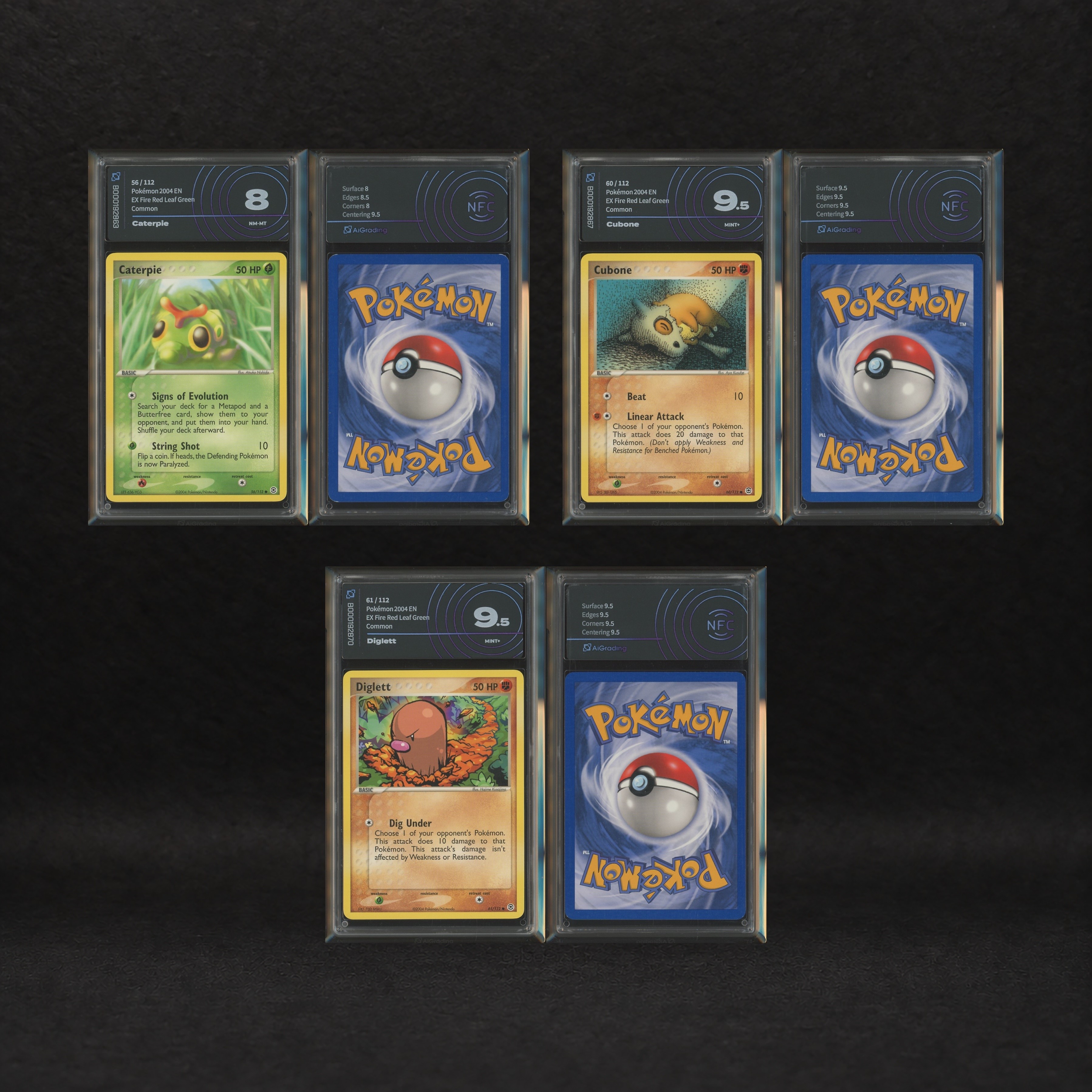 The Pokémon Company - Kanto Basic Forms Lot: Caterpie #56, Cubone #60, Diglett #61, Jigglypuff #6...