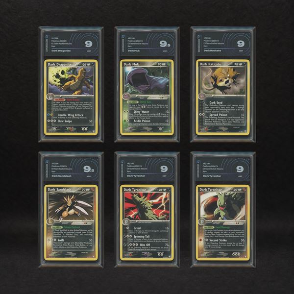 The Pokémon Company - Dark Rare Lot: Dragonite #15, Muk #16, Raticate #17, Sandslash #18, Tyranitar #19-20, EX Team Rocket Returns [ENG]