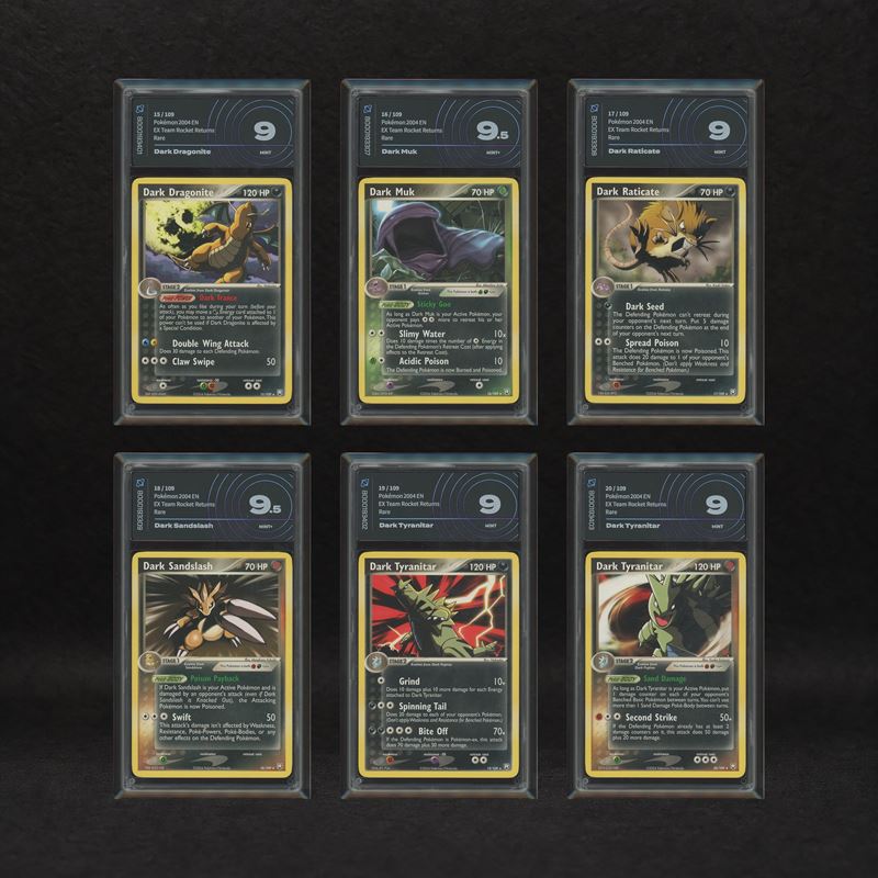 The Pokémon Company - Dark Rare Lot: Dragonite #15, Muk #16, Raticate #17, Sandslash #18, Tyranit...