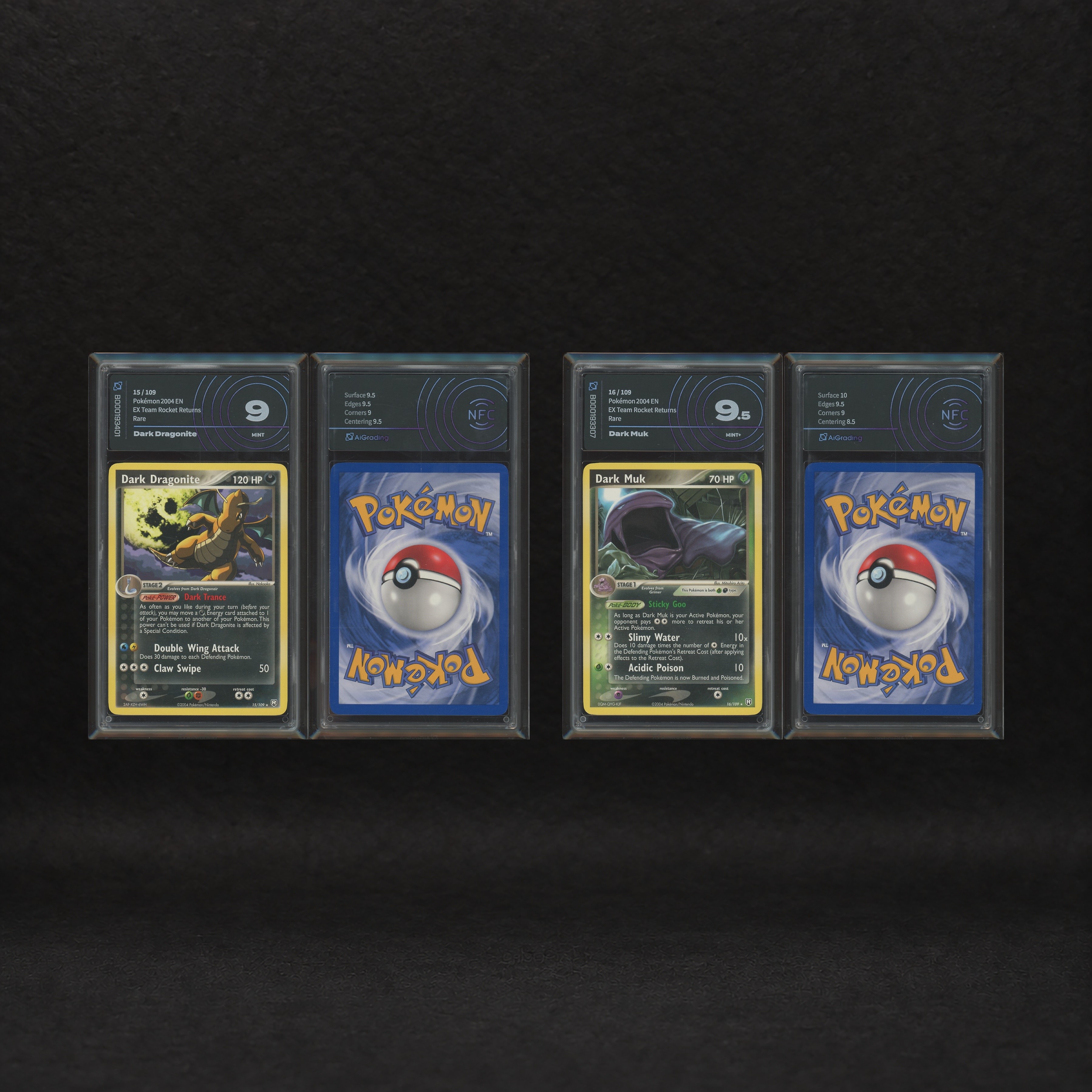 The Pokémon Company - Dark Rare Lot: Dragonite #15, Muk #16, Raticate #17, Sandslash #18, Tyranit...