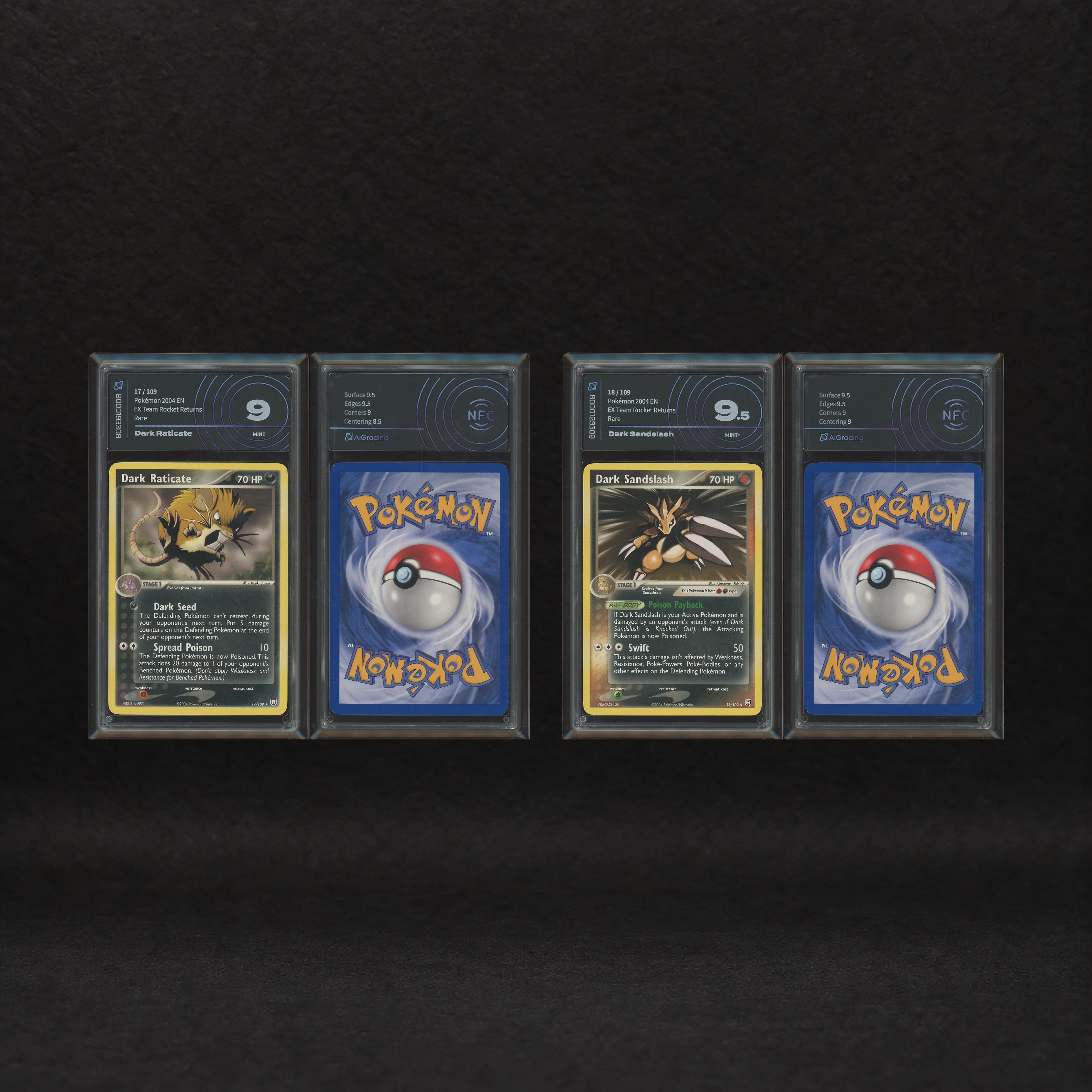 The Pokémon Company - Dark Rare Lot: Dragonite #15, Muk #16, Raticate #17, Sandslash #18, Tyranit...