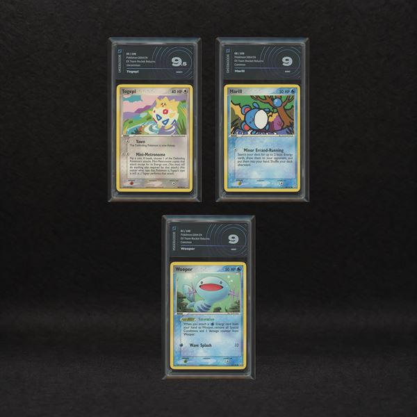 The Pokémon Company - Johto Fan-Favorite Lot: Togepi #50, Marill #68, Wooper #81, EX Team Rocket Returns [ENG]