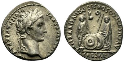 Augustus (27 Bc - Ad 14), Denarius, Lugdunum, 2 Bc - Ad 3...