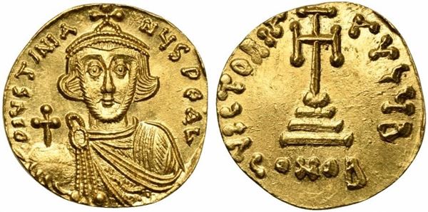 Justinian II (1st reign, 685-695), Solidus, Constantinople, AD 687-692; AV (g 4...