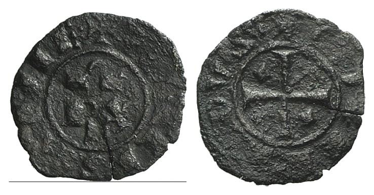 Brindisi. Corrado i (1250-1254). Mezzo Denaro. Mi (12mm, 0.25g). Rx. R/ Cross; Bb