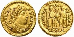 Valens (364-378), Solidus, Treveri, Ad 367-374...