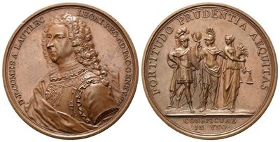Svizzera. Personaggi. Daniel-françois Conte di Lautrec. Medaglia 1738. Opus J. Dassier. Ae (54mm)...