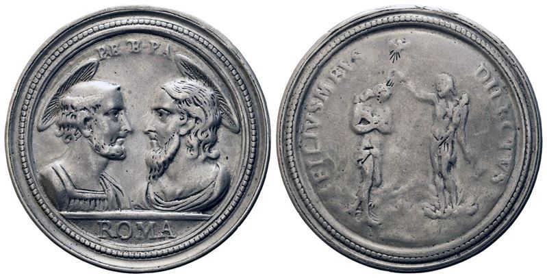 Roma. XVIII Secolo. Medaglia. Busti Affrontati dei Ss. Pietro e Paolo; Sopra, Pe Et Pa, All'eserg...