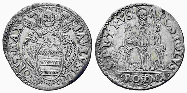 ROMA. Stato Pontificio. Paolo IV (1555-1559). Testone. Ag (8,42 g). PAVLVS IIII...