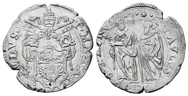 ROMA. Stato Pontificio. Paolo V (1605-1621). Testone A/ IV. Ag (9,46 g). ·PAVLV...