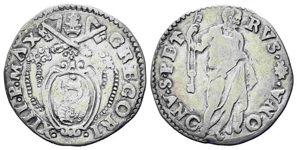 ANCONA. Stato Pontificio. Gregorio XIII (1572-1585) Testone. Ag (9,49 g). GREGO...  - Auction Monete e medaglie moderne Italiane ed Estere - Bertolami Fine Art - Casa d'Aste