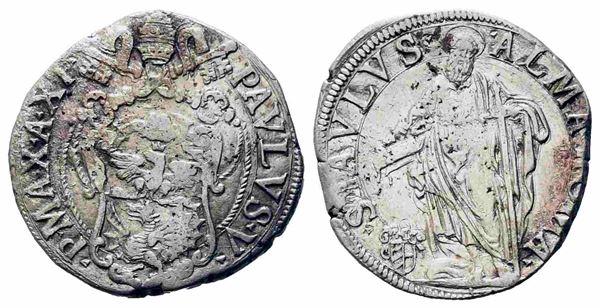 ROMA. Stato Pontificio. Paolo V (1605-1621). Testone A/ XI. Ag (9,45 g). PAVLVS...  - Asta Monete e medaglie moderne Italiane ed Estere - Bertolami Fine Art - Casa d'Aste