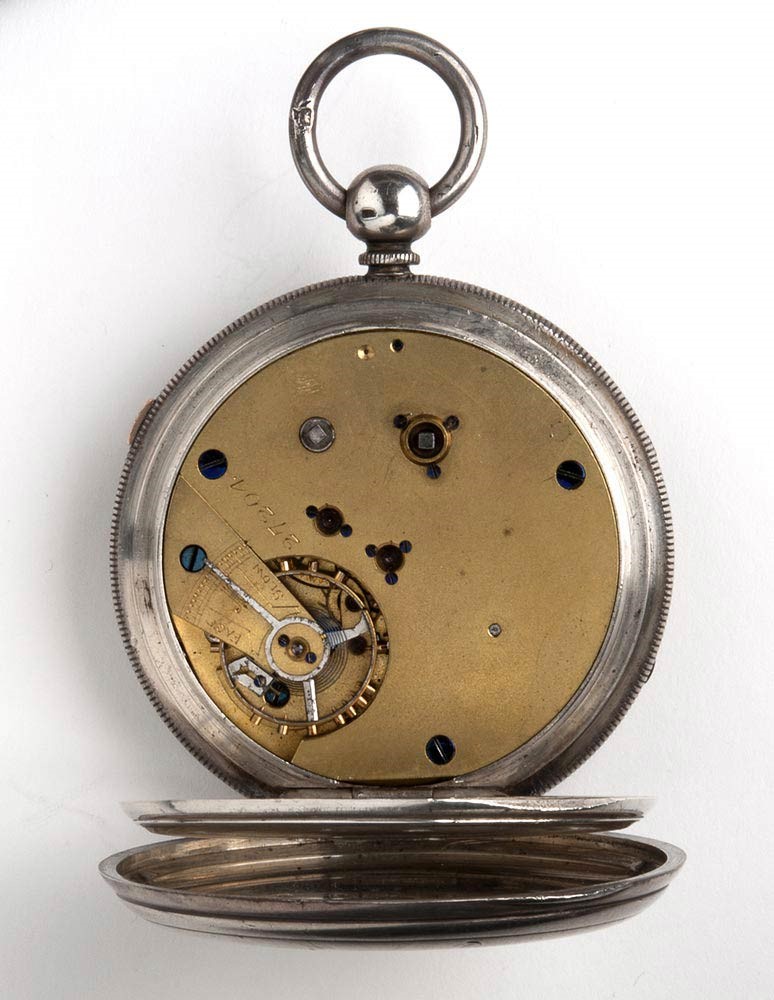 Orologio da Tasca Vittoriano Inglese in Argento, Cronografo 1/5 Centre Seconds ...