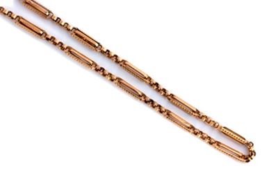 Catena da Orologio Vittoriana Inglese in Oro - Fine XIX Secolo...