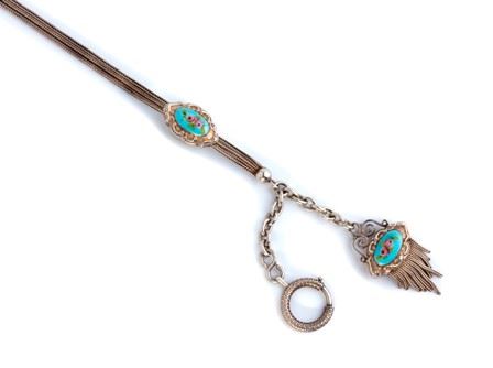 French silver and enamel pocket watch chain - 19th century  - Auction Jewellery, Silver, Watches and Pens - Bertolami Fine Art - Casa d'Aste