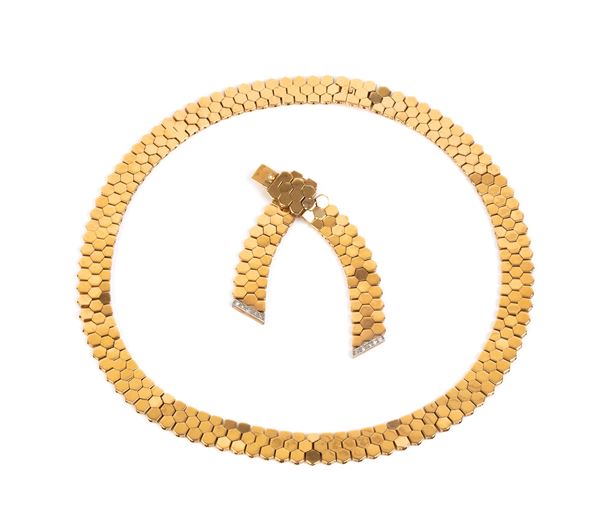  Gold and diamonds convertible necklace - 1940s