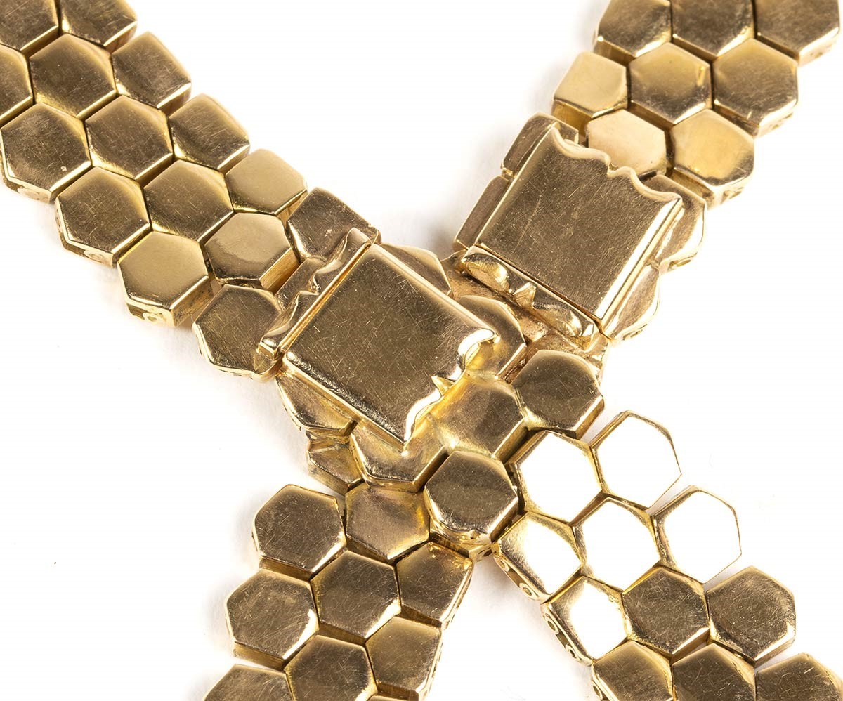Collana Trasformabile in Oro e Diamanti - Anni '40...
