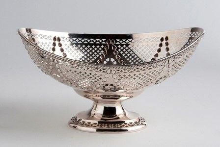 Thomas Bradbury & Sons (joseph & Edward Bradbury) - Cestino edoardiano inglese in argento trafora...