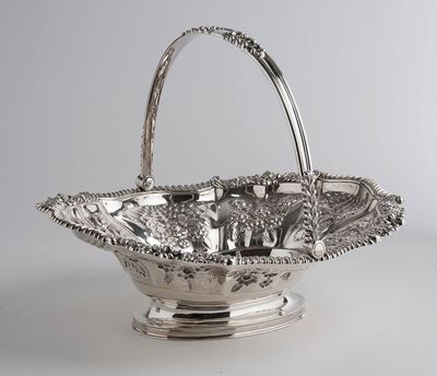 Cestino Inglese Georgiano in Argento - Sheffield 1821, Maestri Argentiere Kirby, Waterhouse & Co.
